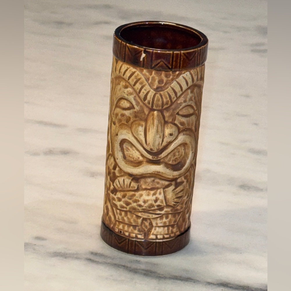 Vintage Tiki Cup Ceramic Totem Polynesian Style MCM Made In Japan
